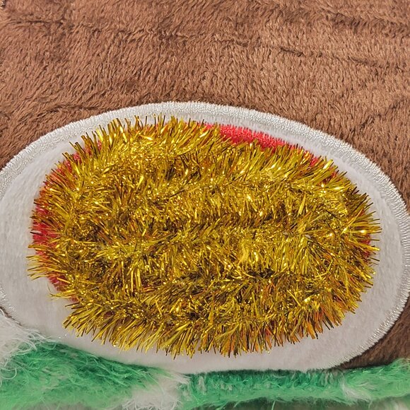 Ugly Christmas Sweater Unisex L Reindeer 3D Rhinestone Tinsel Fur Knit Holiday - Picture 8 of 16